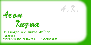 aron kuzma business card